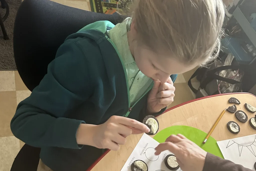 Kid working on activity